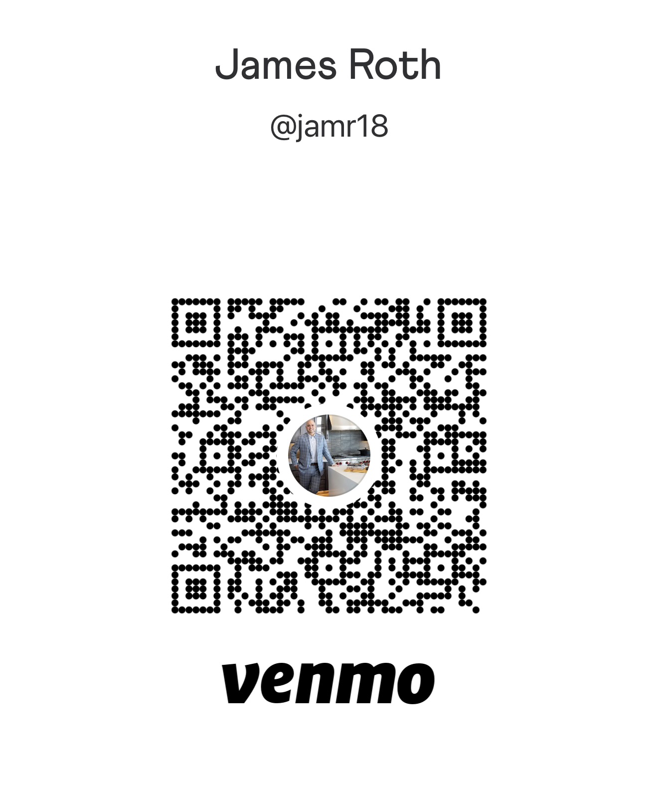 Venmo QR code for @jamr18